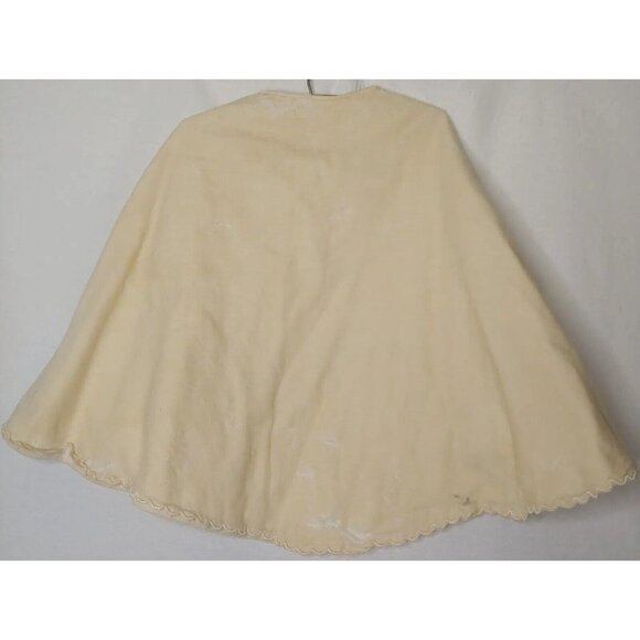 Vintage Girls Cape Embroidered Flower Scallop Stained Collectible Decor READ - Picture 4 of 16
